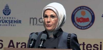 Emine Erdoğan, sempozyumda konuştu