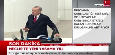 Erdoğan'dan &ccedil;ok &ouml;nemli a&ccedil;ıklamalar! TBMM yeni yasama yılına başlıyor