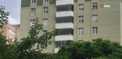 Evde tek kalan k&ouml;pek pencereden sarktı, y&uuml;rekler ağza geldi