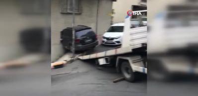 Freni patlayan otomobil yatak odasına daldı