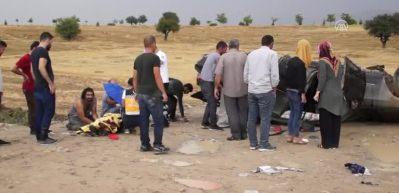 Gurbet&ccedil;ilerin otomobili takla attı: 6 yaralı