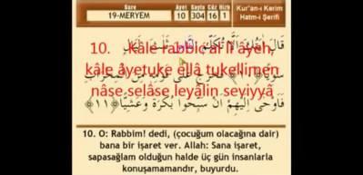 Hamilelik i&ccedil;in Meryem Suresi Arap&ccedil;a okunuşu ve anlamı