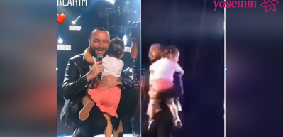Harbiye'de konser veren Berkay kızı Arya'yla sahneye &ccedil;ıktı!