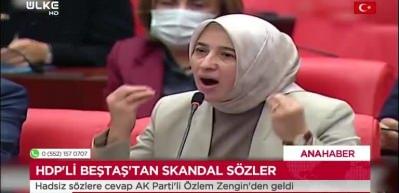 HDP'li Beştaş'tan skandal s&ouml;zler! Hadsiz s&ouml;zlere cevap AK Parti'li &Ouml;zlem Zengin'den geldi