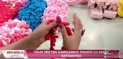 İlmikleme y&ouml;ntemiyle bebek battaniyesi nasıl &ouml;r&uuml;l&uuml;r? Derya Baykal ilmikleme bebek battaniyesi 