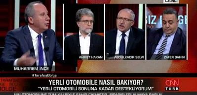 İnce'den yerli oto çıkışı! Ahmet Hakan 3 kez müdahale etti