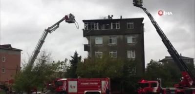 Tuzla'da bir apartmanın en &uuml;st katında yangın!