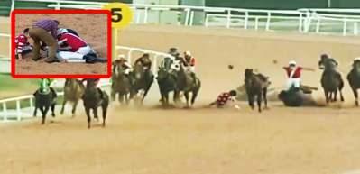 Jokey, dili boğazına ka&ccedil;an arkadaşının hayatını kurtardı