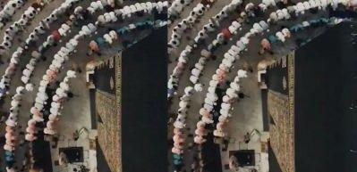 Kabe-i Muazzama'da kılınan namaz drone &ccedil;ekildi!