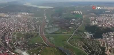 Kanal İstanbul g&uuml;zergahı havadan g&ouml;r&uuml;nt&uuml;lendi