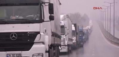  Kapıkule&rsquo;de 13 kilometrelik TIR kuyruğu