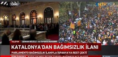 Katalonya, İspanya'ya rest &ccedil;ekti