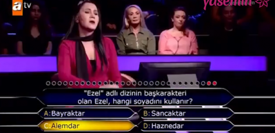 Kim Milyoner Olmak İster yarışmasında damga vuran Ezel dizisi sorusu!