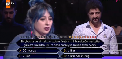 Kim Milyoner Olmak İster'deki matematik sorusu 