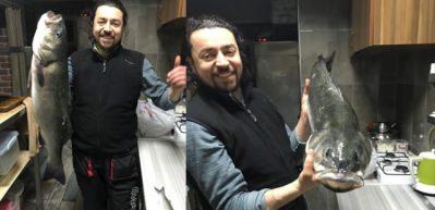 Kıyıdan oltayla yakaladı