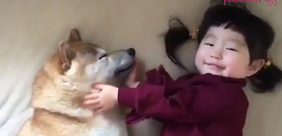 K&ouml;pek severken mutlu olan kız