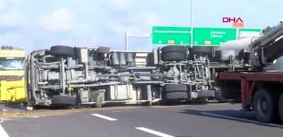 Kuzey Marmara Otoyolu'nda vin&ccedil; devrildi