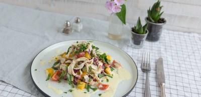 Mango soslu peynir salatası tarifi