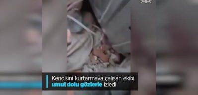 Minik Ayda'nın kurtarılma anından yeni g&ouml;r&uuml;nt&uuml;ler