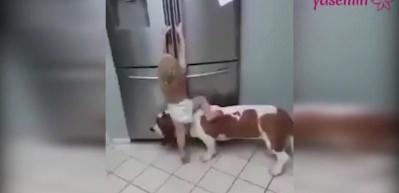 Bebek ve k&ouml;peğin dayanışması
