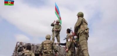 M&uuml;bariz İbrahimov'un şehit olduğu b&ouml;lgeye Azerbaycan bayrağı dikildi