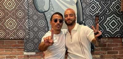 Nusret d&uuml;nyaca &uuml;nl&uuml; şarkıcı Maluma'yı ağırladı! 