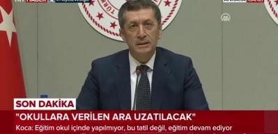 Okullara verilen ara uzatıldı