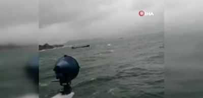 Bartın'da geminin batma anı kamerada!
