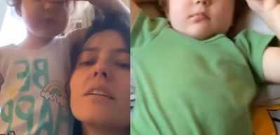 Pelin Akil'in kızı Alin'le k&ouml;t&uuml; sonlu videosu!