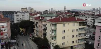 Pendik&rsquo;te balkonları &ccedil;&ouml;ken bina havadan g&ouml;r&uuml;nt&uuml;lendi