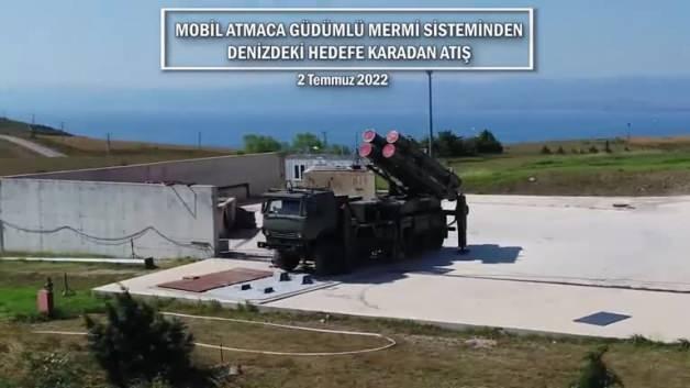 MSB görüntüleri paylaştı! ilk kez karadan denizdeki hedefe ateşlendi
