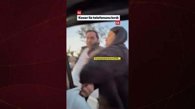 Kağıthane’de trafikte keserli saldırı: ‘Sen kimi çekiyorsun?’ deyip telefonu parçaladı