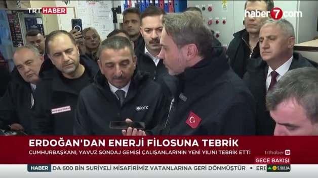 Cumhurbaşkanı Erdoğan, Yavuz Sondaj Gemisi çalışanlarının yeni yılını kutladı