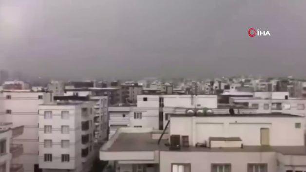 Şanlıurfa’da yıldırım düşme anı kameraya yansıdı!