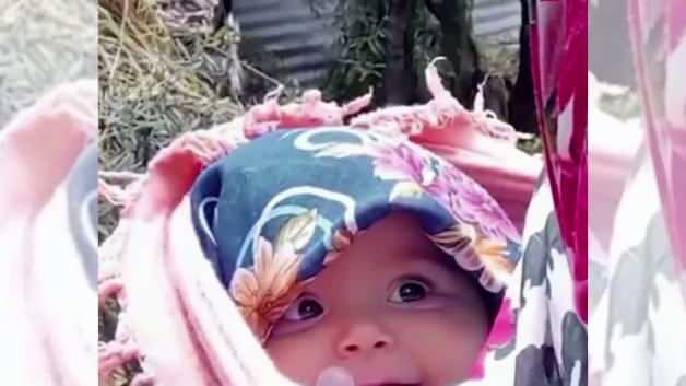 Sosyal medyanın yeni g&ouml;zdesi minik G&ouml;k&ccedil;e! Annesiyle k&ouml;y turu yapıyor