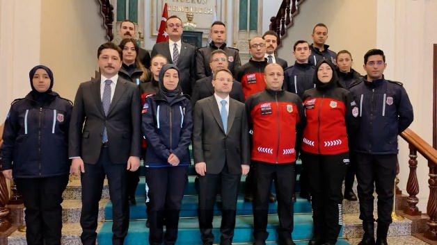 Adalet Bakanı Akın Gürlek konuşma yaparken