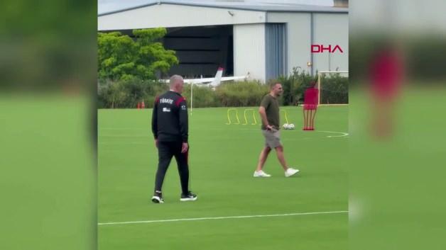 TFF Başkanı Hacıosmanoğlu, Miami’deki ilk antrenman öncesinde sahaya çıktı