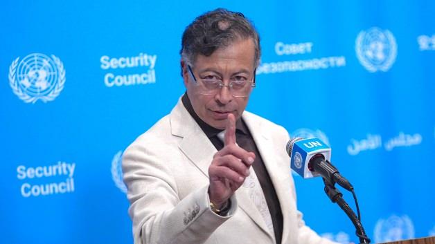 Kolombiya Devlet Başkanı Gustavo Petro, Birleşmiş Milletler Genel Kurulu'nda konuşma yapıyor.