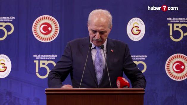 TBMM Başkanı Numan Kurtulmuş konuşma yaparken