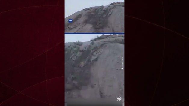 İran'da lav yerine çamur püskürten volkanın görüntüsü
