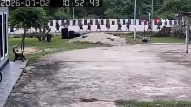 Tayland'da meydana gelen trafik kazası sonrası olay yeri incelemesi