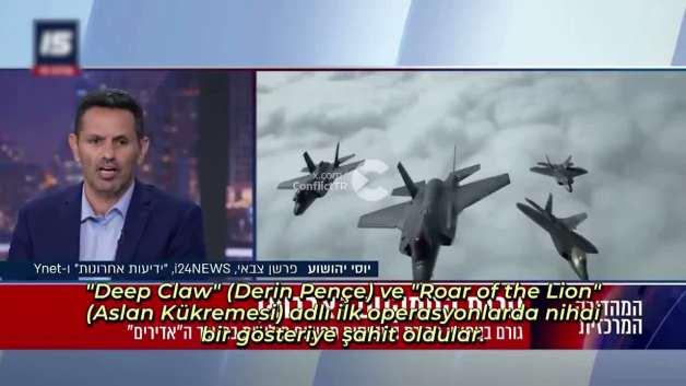 İsrail askeri analisti Yossi Yehoshua'nın F-35 uçakları ve Türkiye ile ilgili analiz yaptığı ekran görüntüsü.