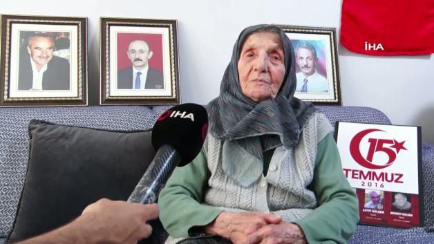 100 yaşındaki şehit annesi Muzaffer Gülşen'in yüzü.