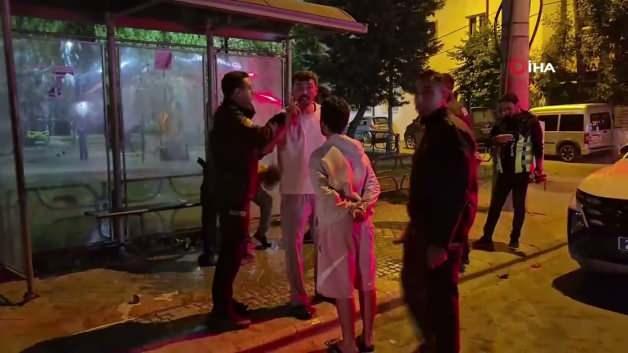 Eskişehir'de polise direnen alkollü sürücüye müdahale edilmesi.