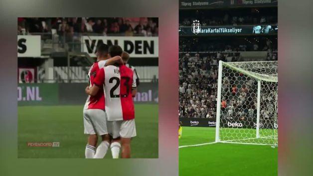 Orkun Kökçü'nün Midtjylland'a attığı gol sonrası sevincini gösteren bir fotoğraf.
