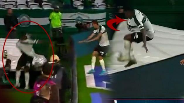 Attığı gol sevinci yarıda kaldı! İlginç anlar kamerada