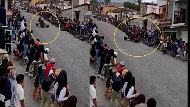 Ekvador'daki geleneksel ahşap araç yaraışlarında feci kaza meydana geldi