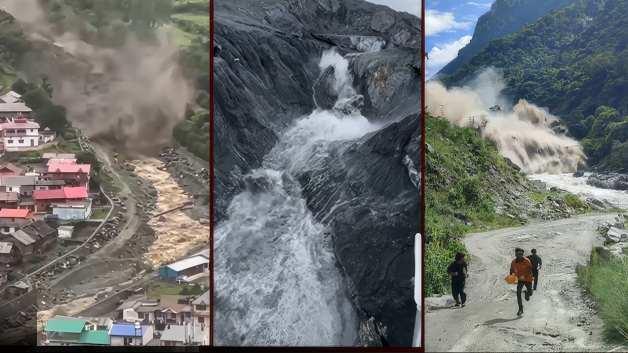 Nepal'deki sel felakatinin yeni g&ouml;r&uuml;nt&uuml;leri ortaya &ccedil;ıktı!
