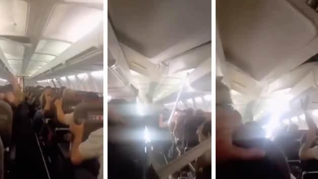 İran'da korku dolu anlar: Boeing 737 acil iniş yaptı, tavan panelleri &ccedil;&ouml;kt&uuml;