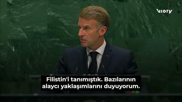 Macron da İsraillilerin y&uuml;z&uuml;ne siz katilsiniz dedi